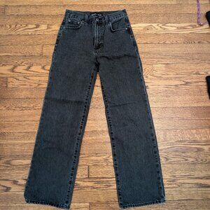 SOLD - Denim Forum The Farrah Hi-rise Wide Jean, size 24 washed black Arizia
